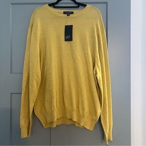 Men’s Crown & Ivy XL Yellow Preppy Knit Sweater Lightweight Pullover